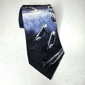 WEMBLY ENDANGERED SPECIES ORCA Men's Vintage Silk Tie